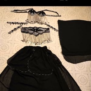 Black and silver belly dancer costume halloween